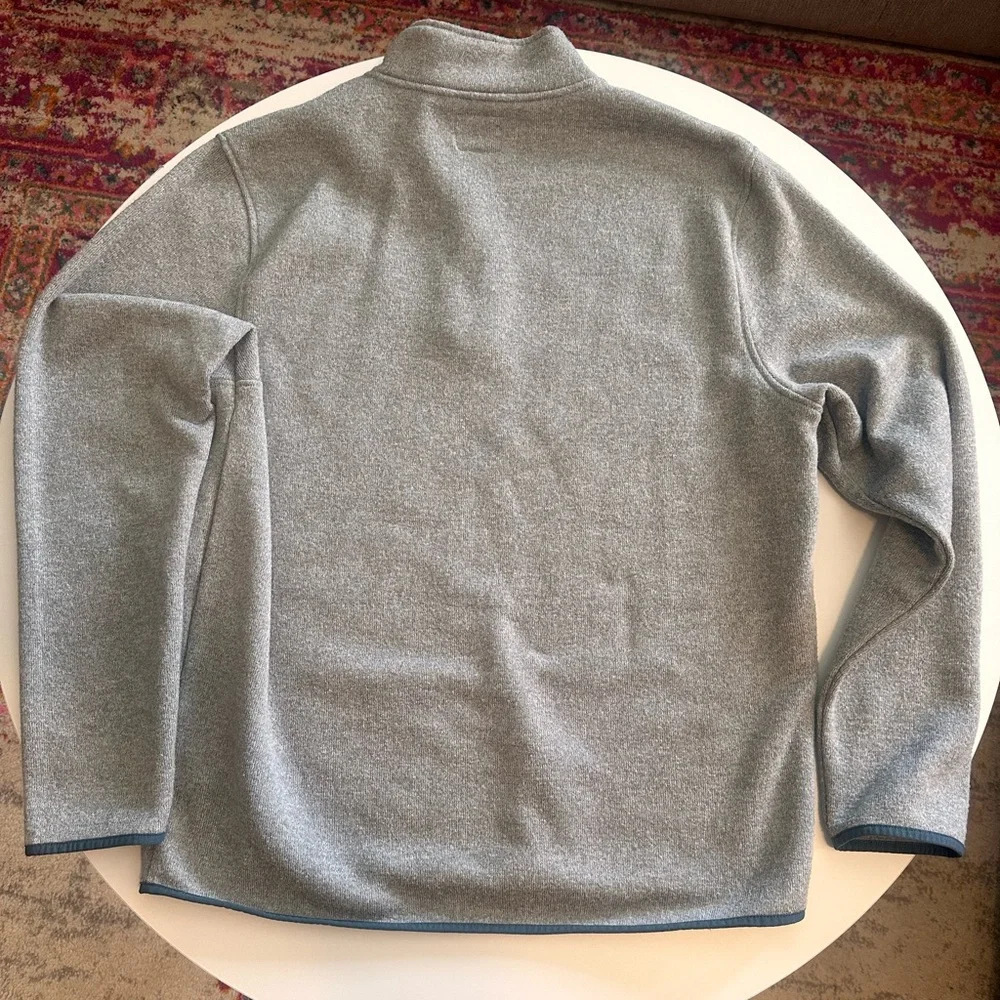 J. Crew Authentic Fleece Quarter Zip Pullover Sweater with Contrast Trim